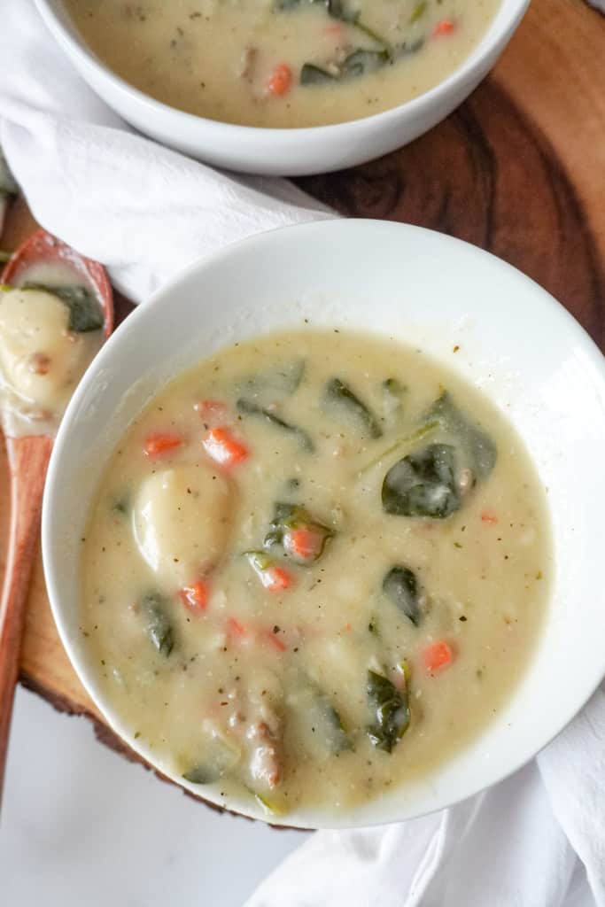 two bowls of zuppa toscana