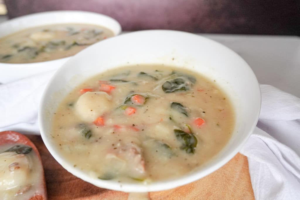 two bowls of zuppa toscana
