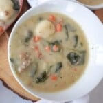 close up view of zuppa toscana
