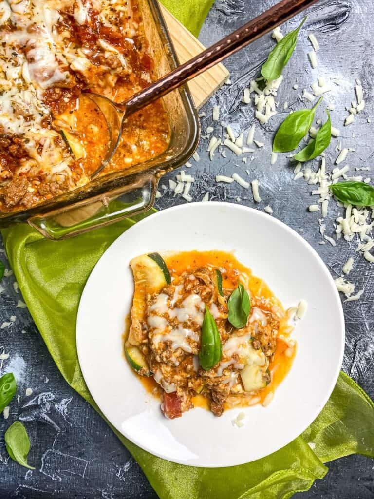 overhead picture of zucchini lasagna