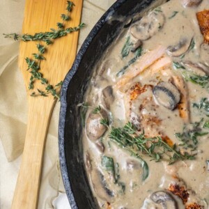 salmon with mushroom cream sauce