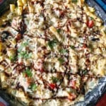 chicken caprese pasta bake