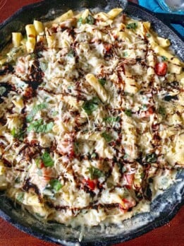 chicken caprese pasta bake