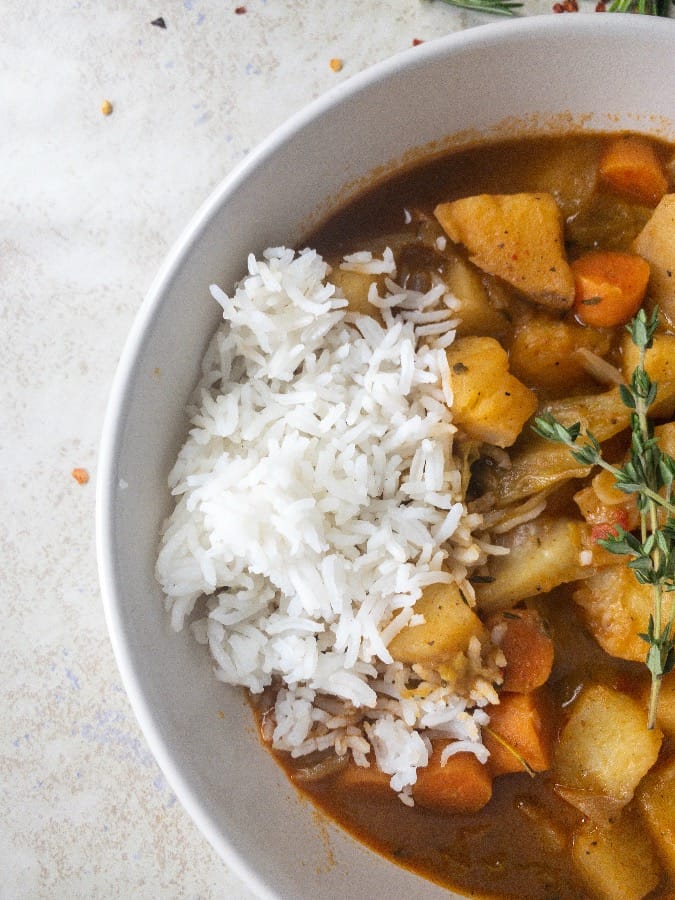 potatoes, carrots, curry