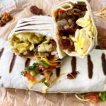 Cheesy Bacon Loaded Breakfast Burrito