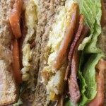Meat lovers breakfast sandwich