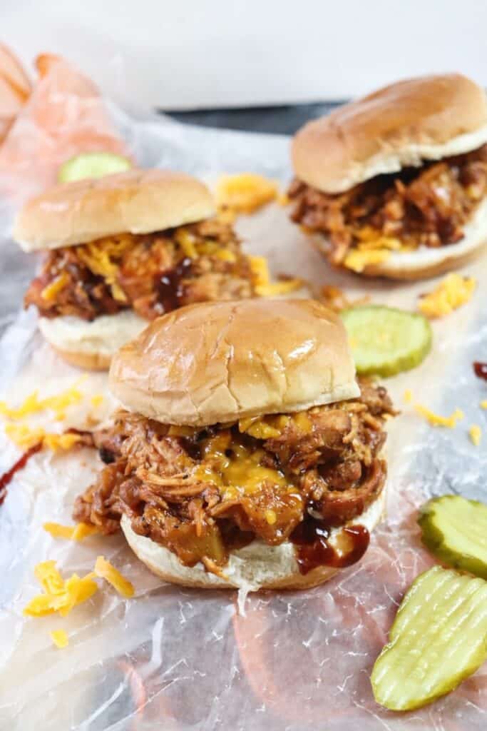 Slow Cooker BBQ Chicken Sandwiches