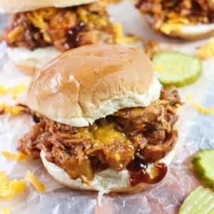 Slow Cooker BBQ Chicken Sandwiches