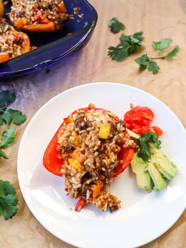 final picture of Cheesy Taco Stuffed Peppers with Beef