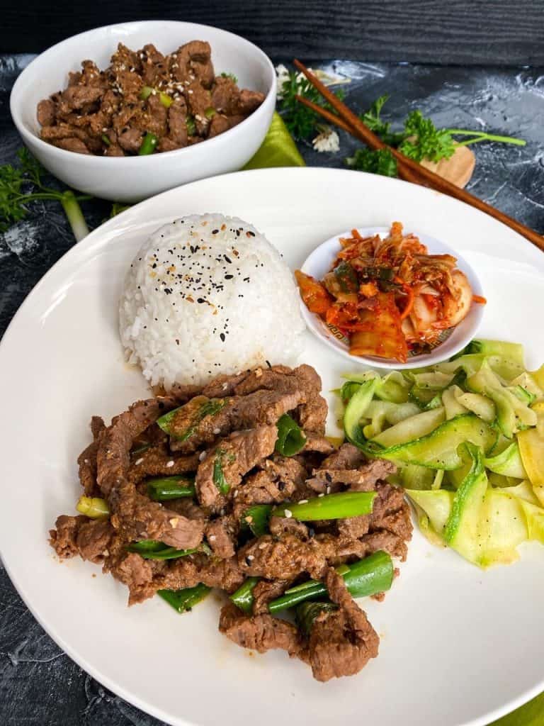 Korean Beef Bulgogi Recipe plated