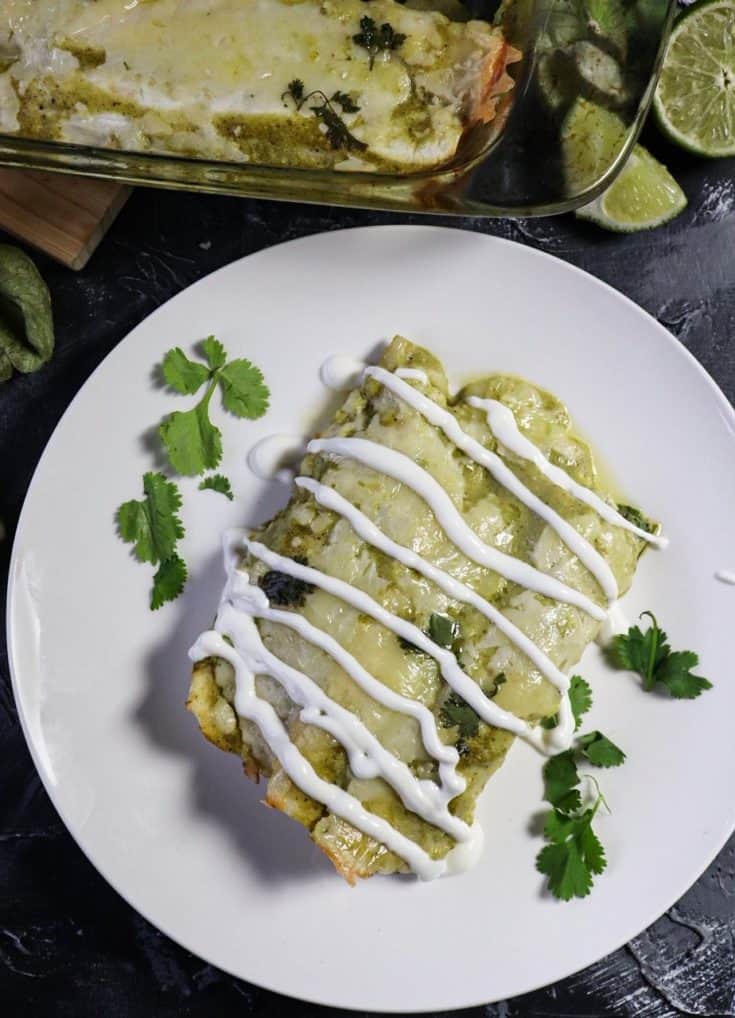 Green chile chicken enchiladas