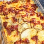 close-up of Cheesy Bacon Ranch Scalloped Potatoes