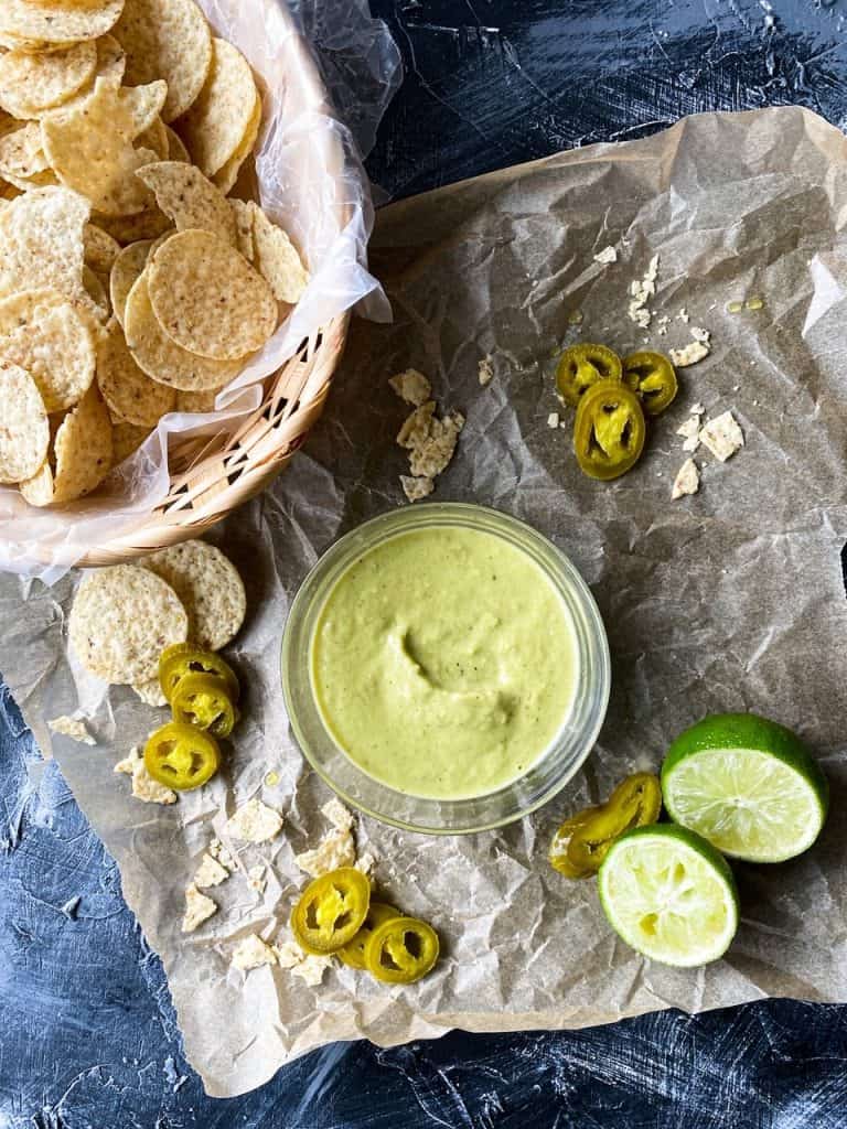 flat lay of Jalapeno Salsa