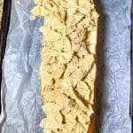 placed chicken alfredo into loaf of bread