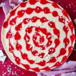 overhead view of whole cheesecake