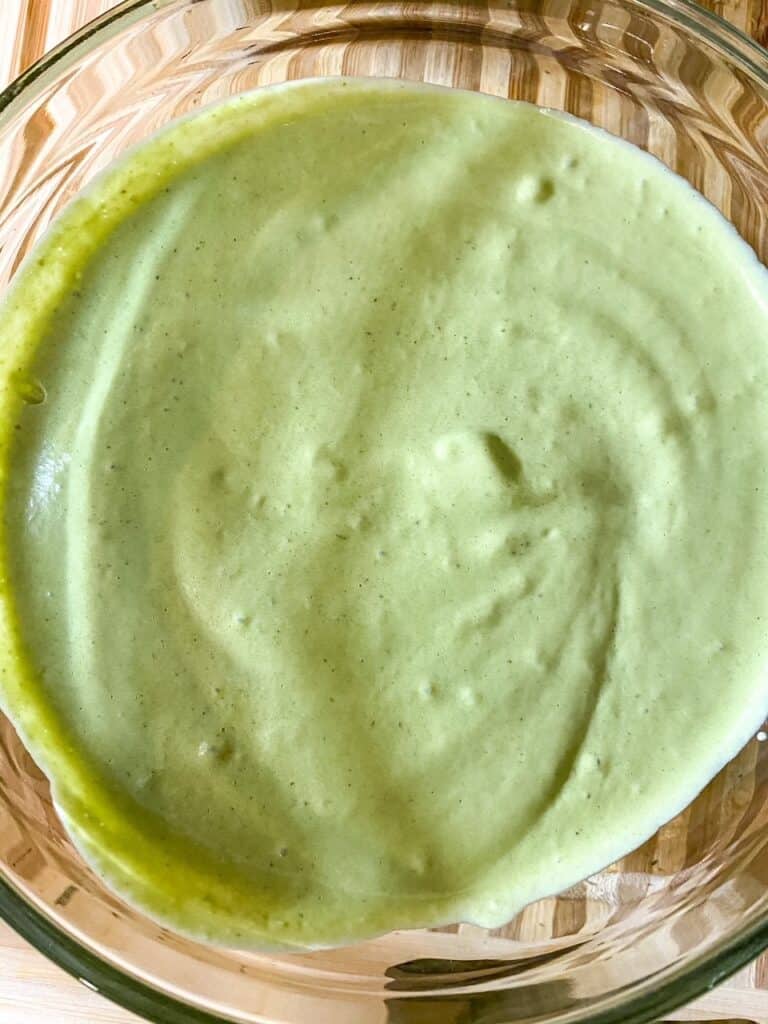 creamy poblano sauce in a bowl