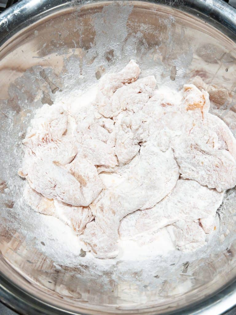 chicken coated in flour