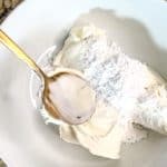 mascarpone cheese in a bowl to stuff French toast