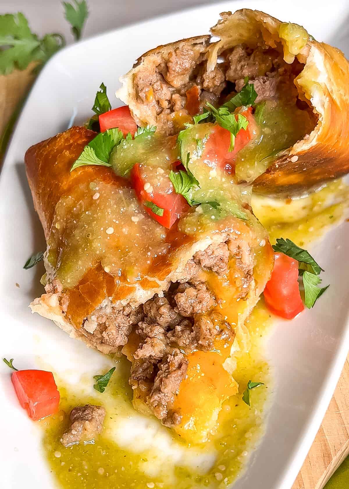 Ground Beef Chimichanga - Main Menu - Mexican Village