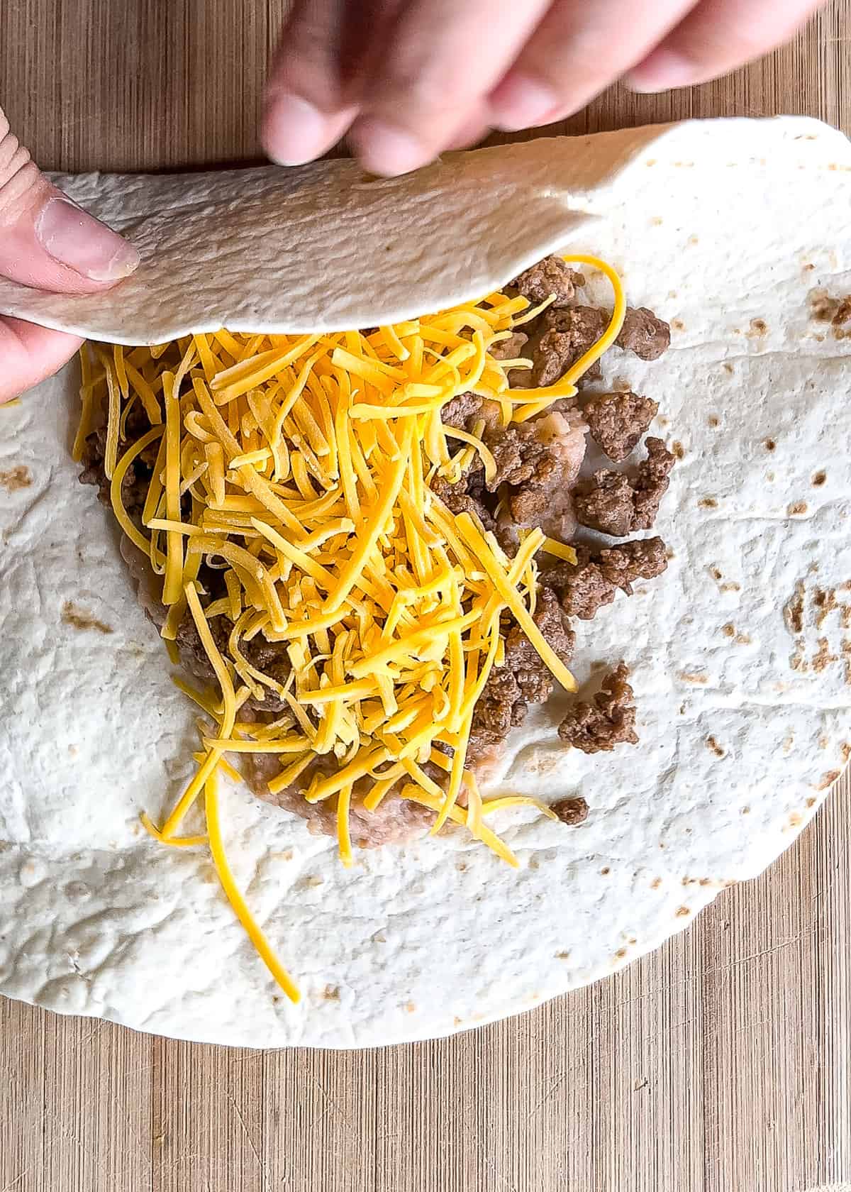 Beef and cheddar chimichangas