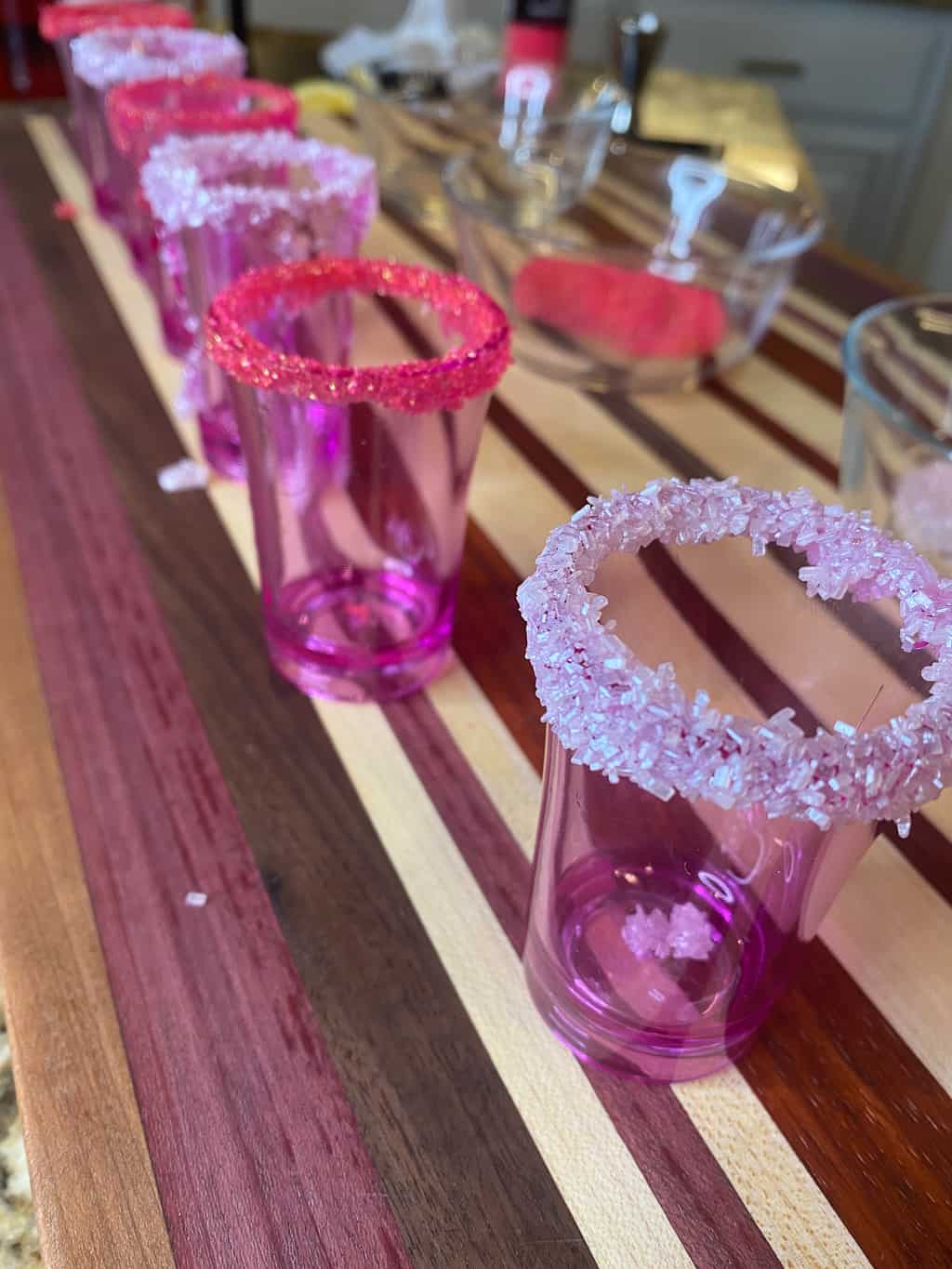 garnished shot glasses