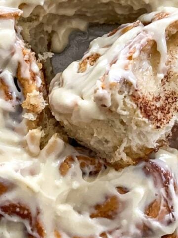 close up view of cinnamon rolls