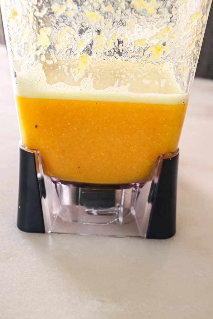 citrus ginger immunity shots blended in a blender