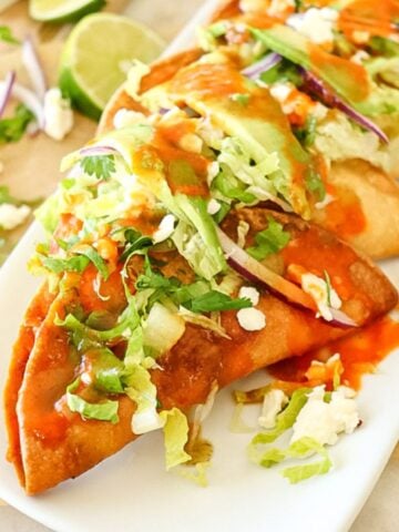 plated taco dorados
