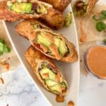 platter of avocado egg rolls