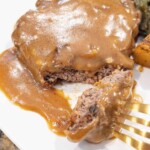 close up view of smothered cube steak