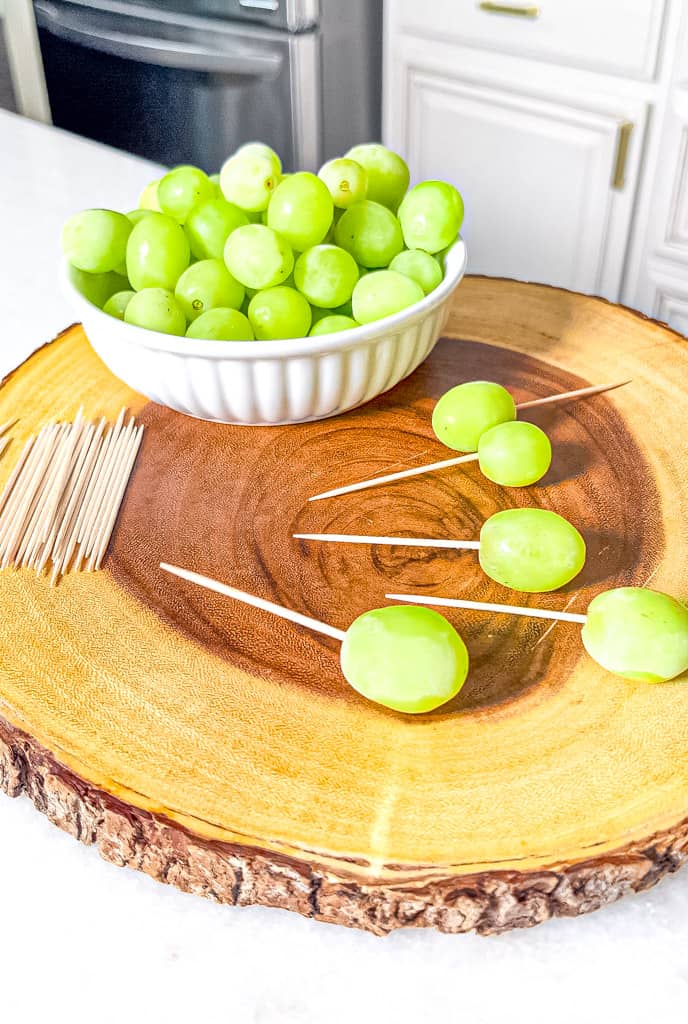 grapes being prepared for candy grapes