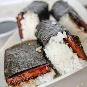 plated spam musubi