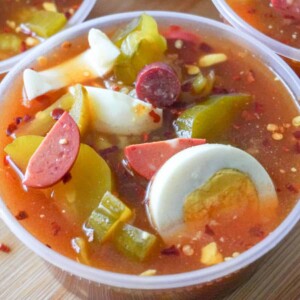 close up view of a spicy bowl