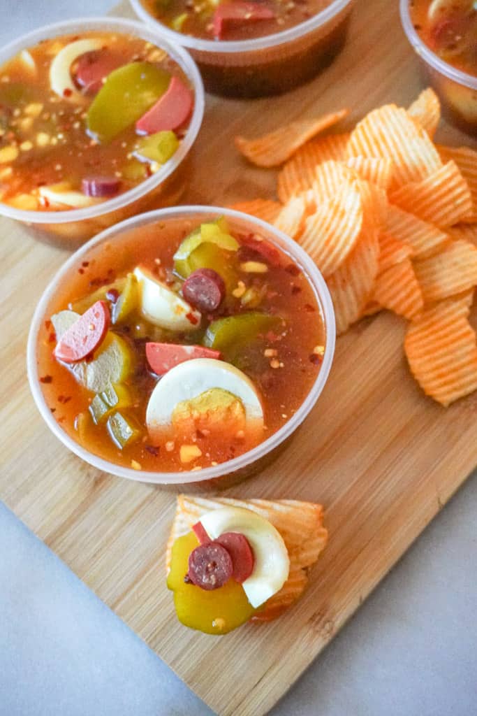spicy bowls with ruffle cheddar chips