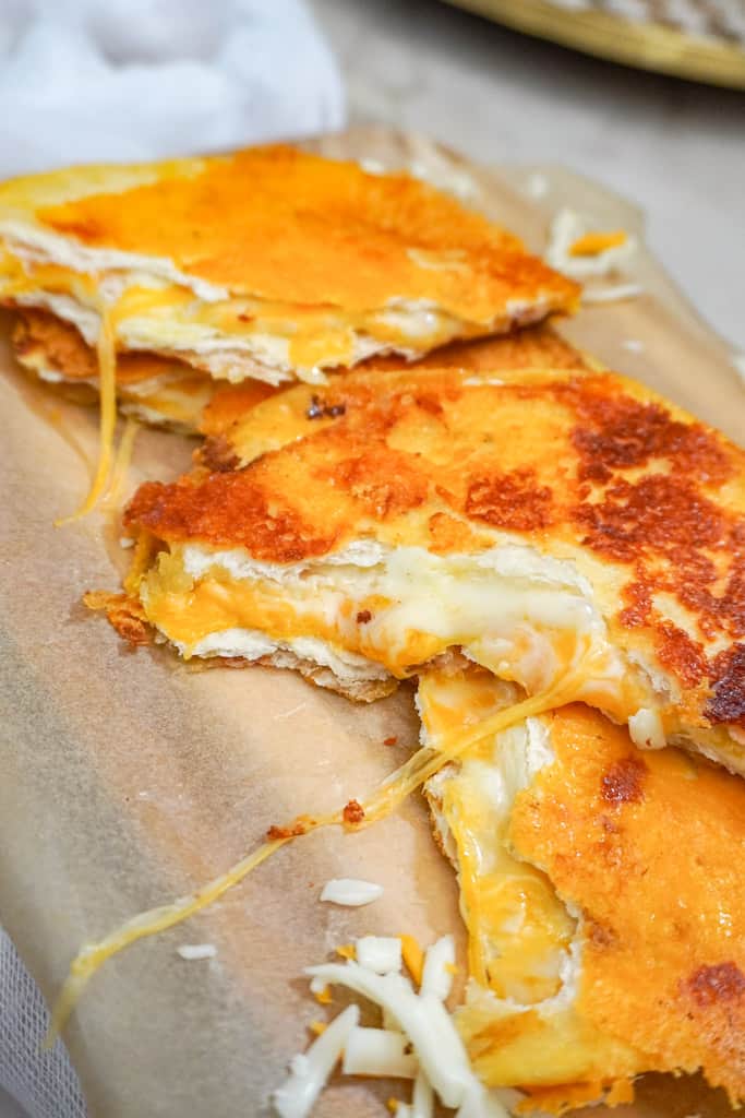sliced cheese quesadilla