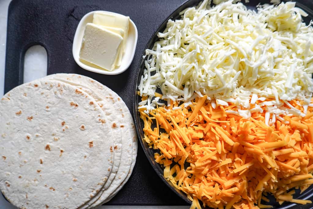 ingredients for cheese quesadillas