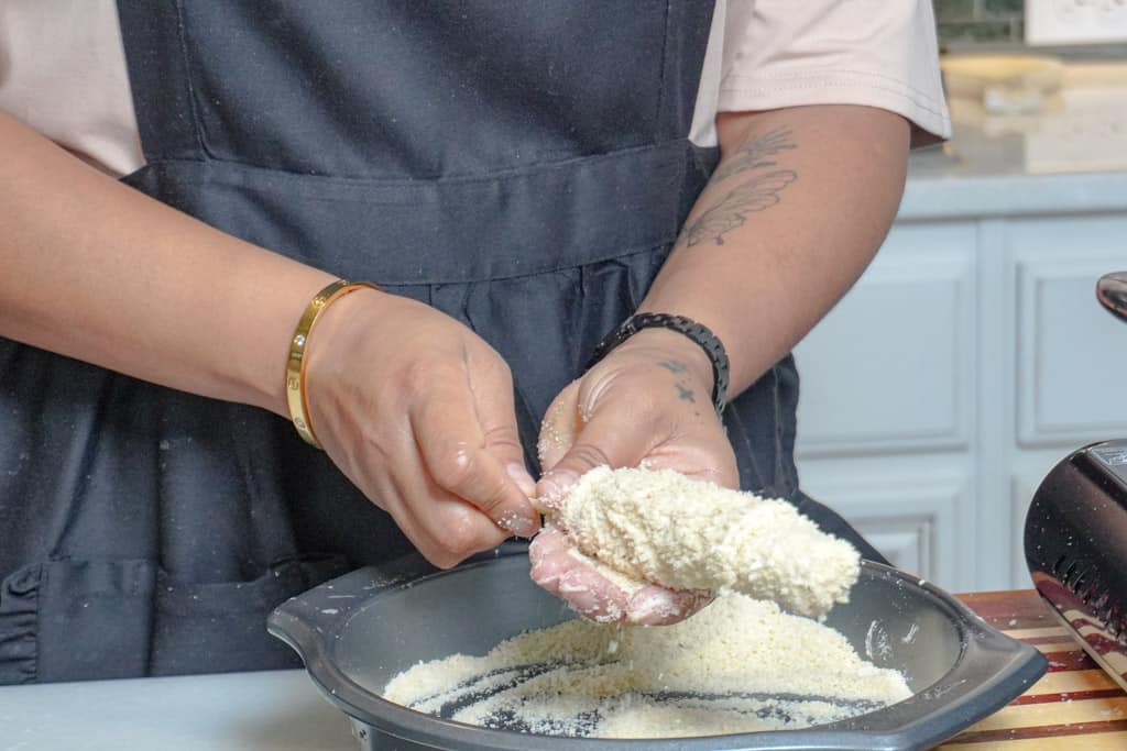 coating batter dipped sausage