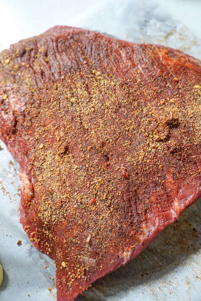 seasoned slab of brisket