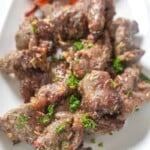 plated air fryer steak bites