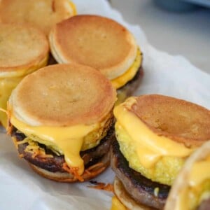 close up view of sausage mcgriddles