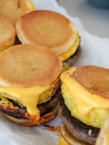 close up view of sausage mcgriddles