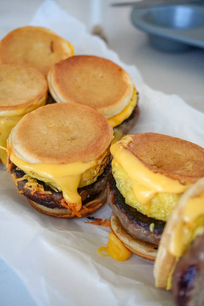 close up view of sausage mcgriddles