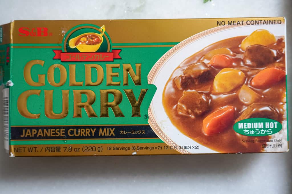 a container of Japanese curry mix