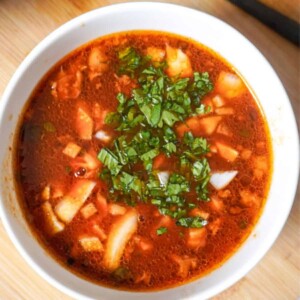 close up view of a bowl of consome