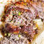 meatloaf sliced on a cutting board