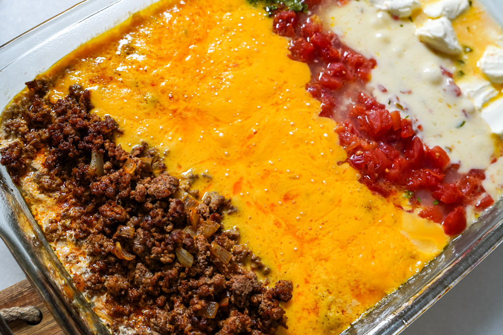 cheese dip in a baking dish