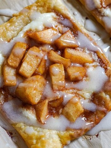 close up of an apple danish