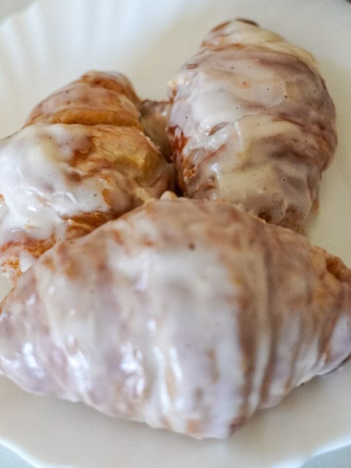 glazed croissants on a plate