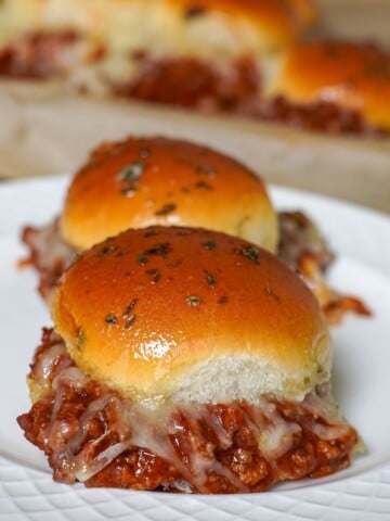sloppy joe sliders on a plate
