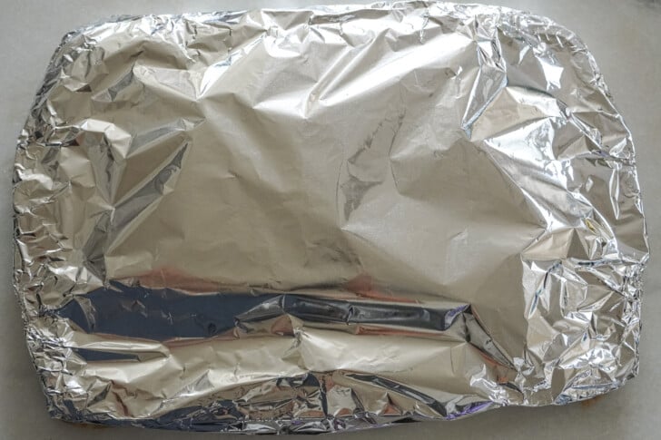 a sheet pan covered with foil